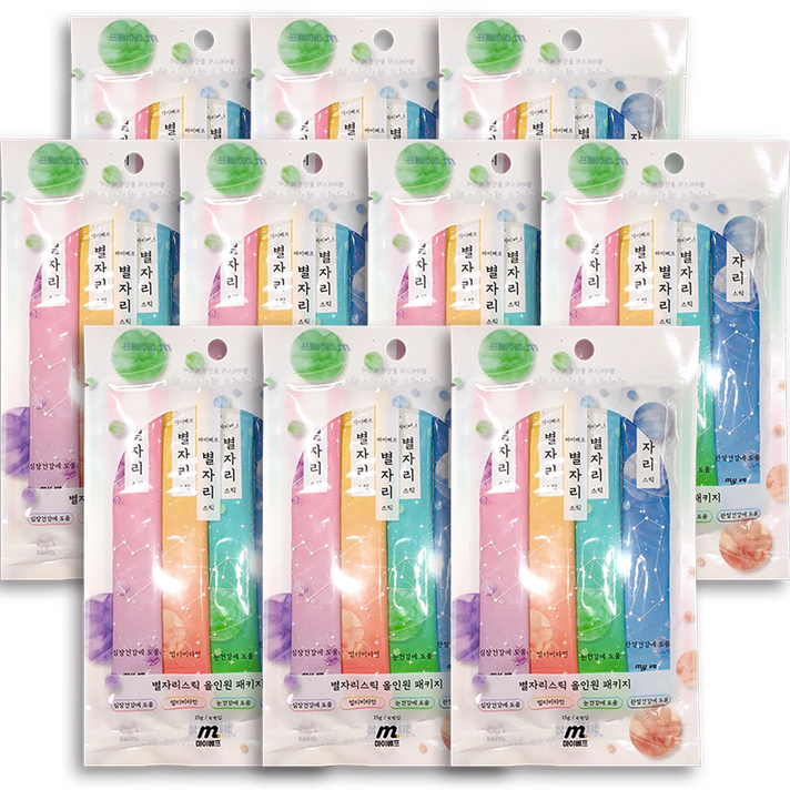  마이베프 강아지 고양이 간식 별자리스틱 4p, 올인원, 60g, 10팩 