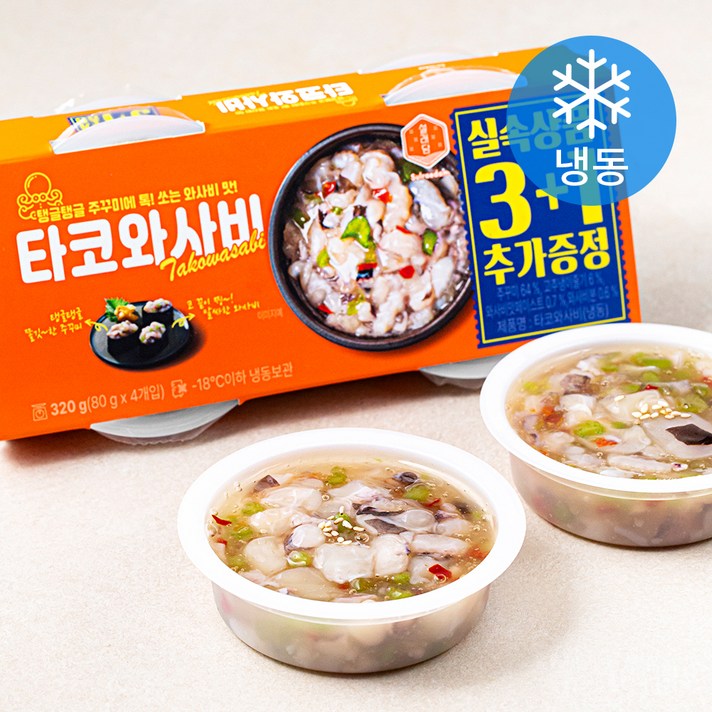  설래담 타코 와사비 양념 주꾸미 3 + 1 (냉동), 320g, 1개 