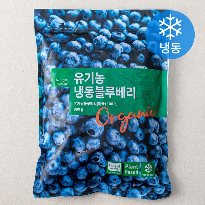 딜라잇가든 유기가공식품 인증 블루베리 (냉동), 900g, 1개