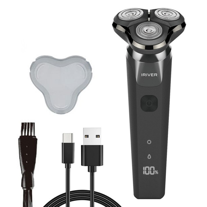 아이리버 휴대용 충전식 전기 면도기, IYS100, 블랙 아이리버 휴대용 충전식 전기 면도기, IYS100, 블랙