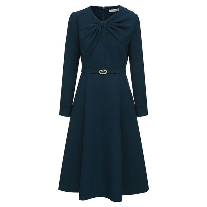 미니멈 리본 바스트 플레어 원피스