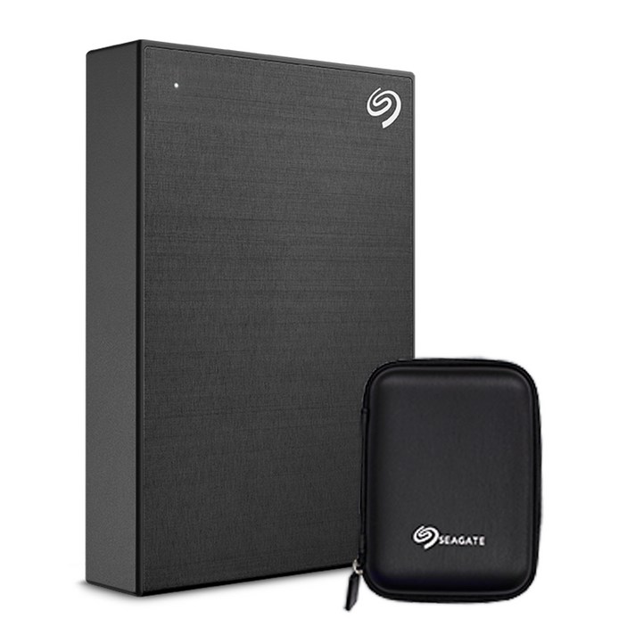 씨게이트 ONE TOUCH HDD 외장하드 + 파우치, 5TB, Black