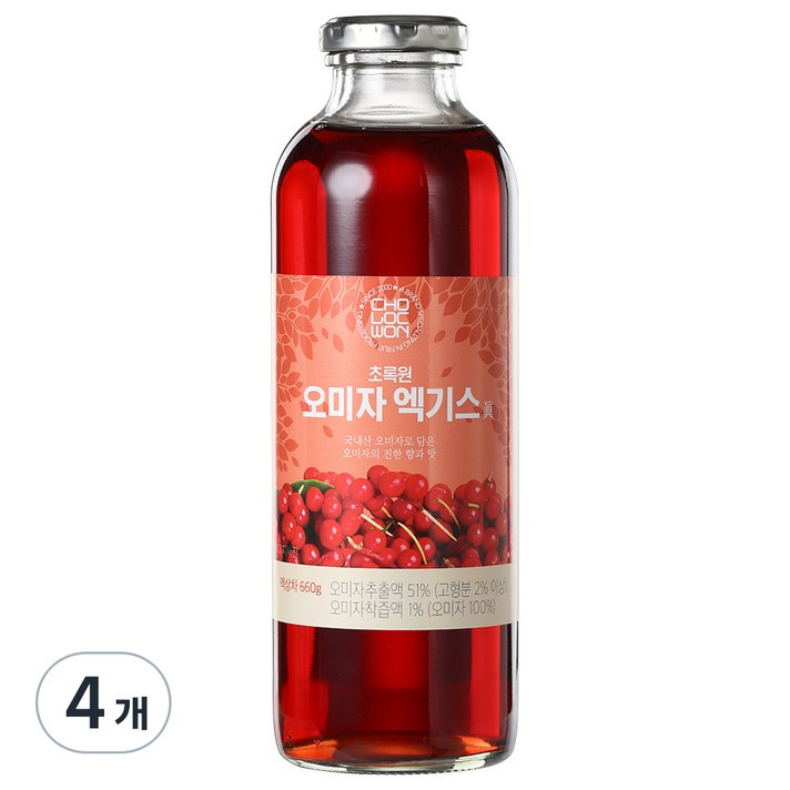  오미자 엑기스, 660g, 4개, 1개입 