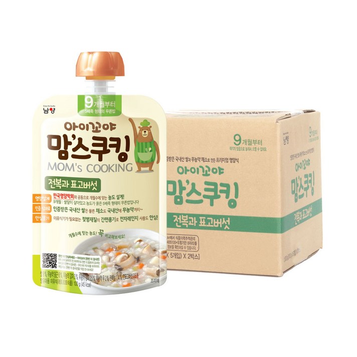 아이꼬야 맘스쿠킹 이유식 100g, 전복 + 표고버섯 혼합맛, 10개
