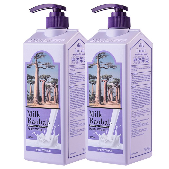 밀크바오밥 바디워시 베이비파우더향, 1000ml, 2개