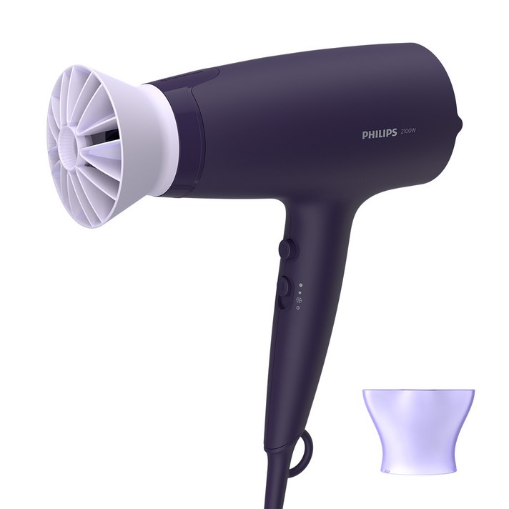 필립스 듀얼 에어케어 헤어드라이기 2100W, BHD340/19, 퍼플