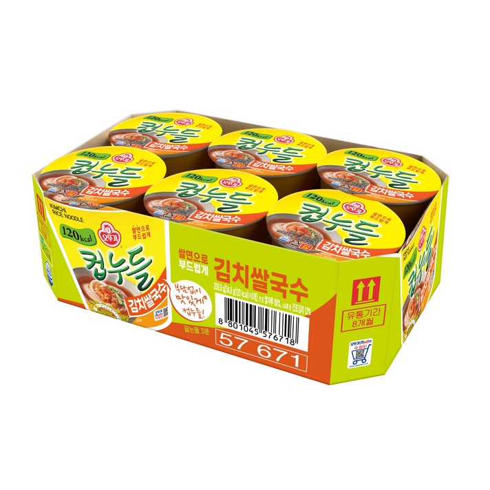 오뚜기 컵누들 김치쌀국수, 34.8g, 6개