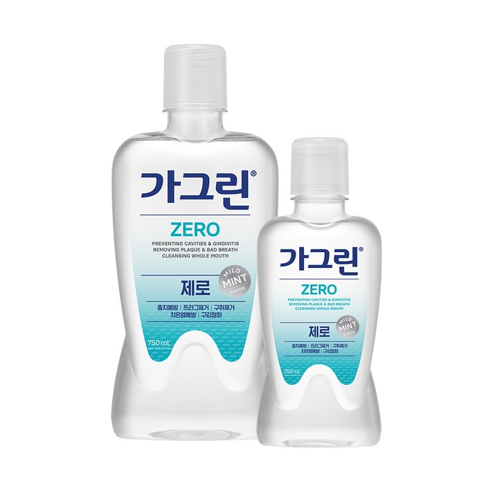 가그린 제로 750ml + 250ml 구강청결제 세트, 1세트