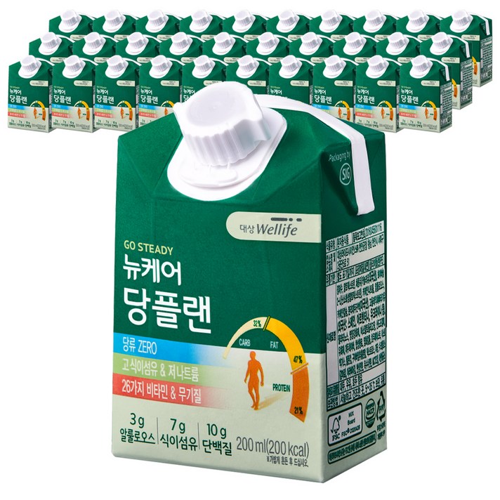 대상웰라이프 뉴케어 당플랜 당뇨환자영양식, 200ml, 60개