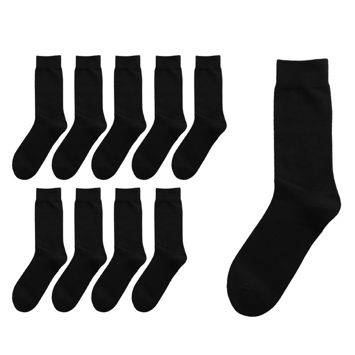 베이스알파에센셜 장목 무지 정장 신사양말 10켤레