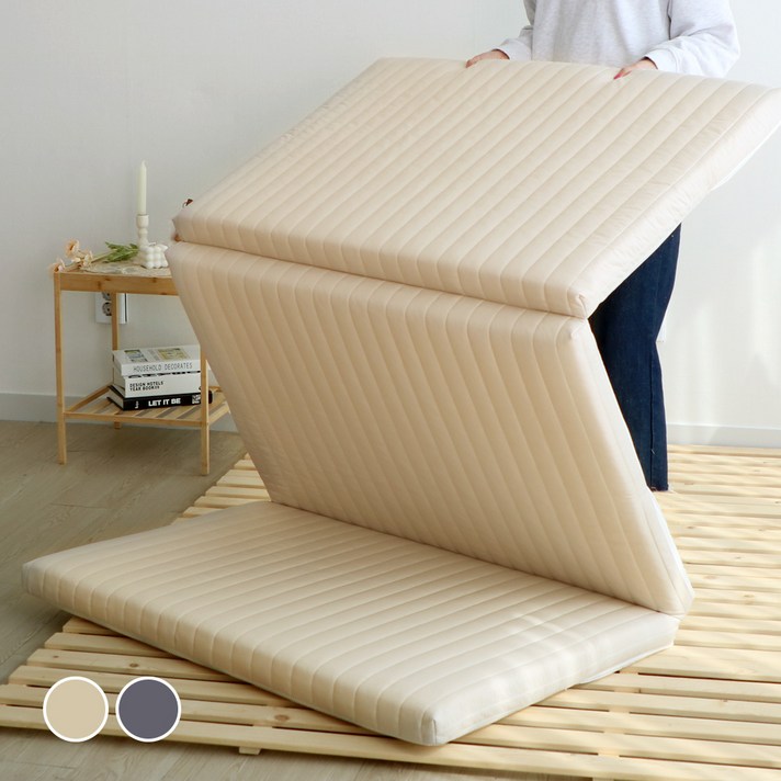 
                                                        아토앤알로 3단 접이식 토퍼 매트리스 누빔
                                                    