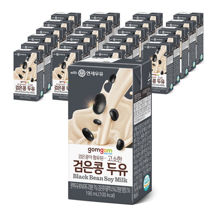 
                                                        곰곰 고소한 검은콩 두유, 190ml, 24개
                                                    
