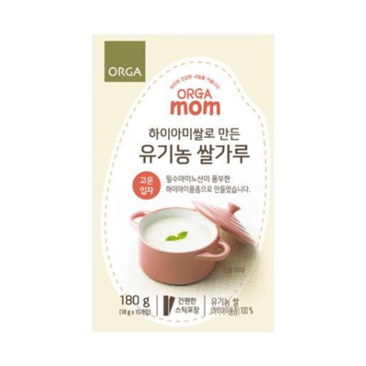  올가맘 하이아미쌀로 만든 유기농 쌀가루 고운입자, 1개, 180g 