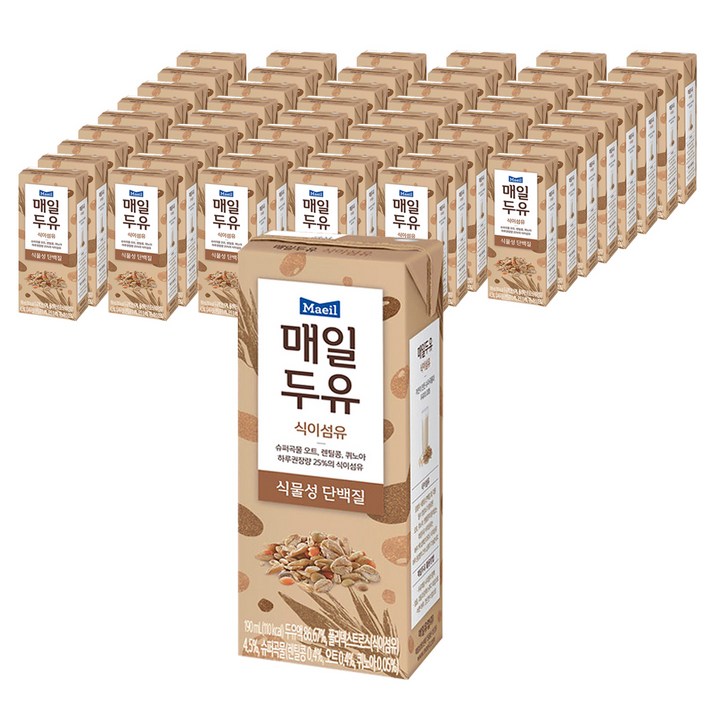 매일유업 매일두유 식이섬유, 190ml, 48개