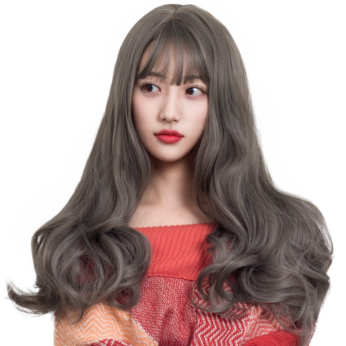 가발위드 바비스토리 전체가발 + 가발망 세트, 애쉬그레이, 1세트
