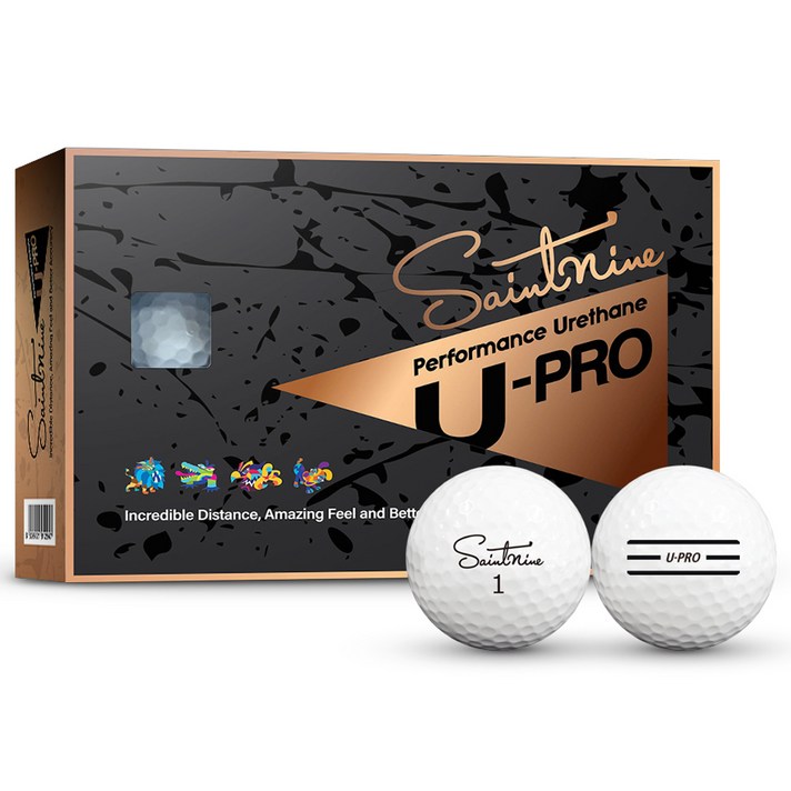  세인트나인 U Pro 프리미엄 고반발 비거리 우레탄 골프공 12p, 화이트, 12개입, 1개 