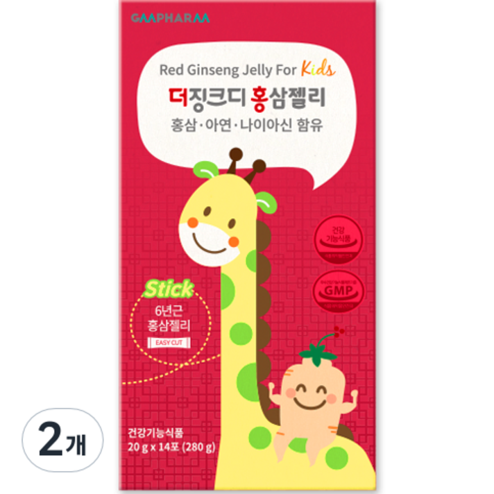 지엠팜 유아용 더징크디 홍삼젤리, 2개, 280g