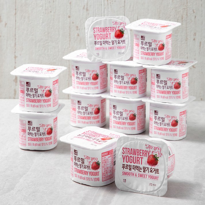 푸르밀 떠먹는 딸기 요거트, 80g, 12개