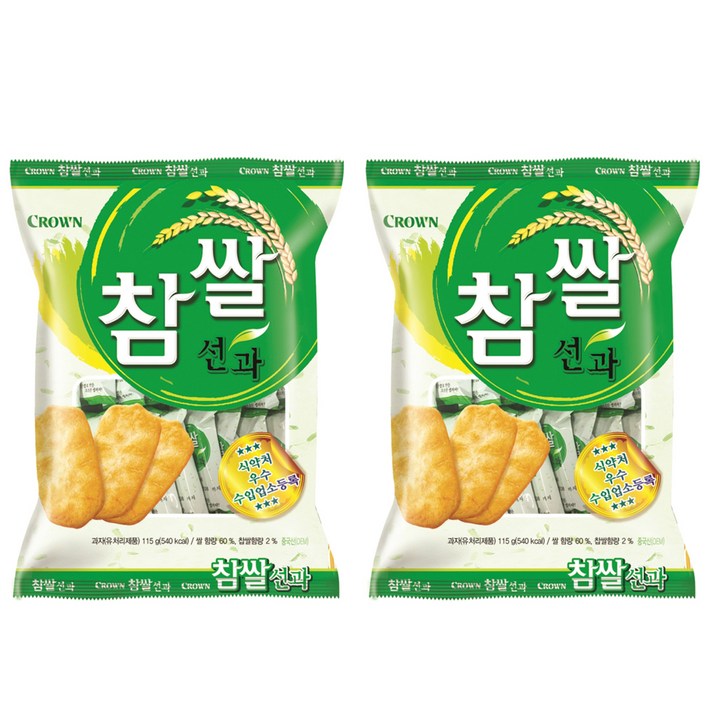 크라운 참쌀선과, 115g, 2개