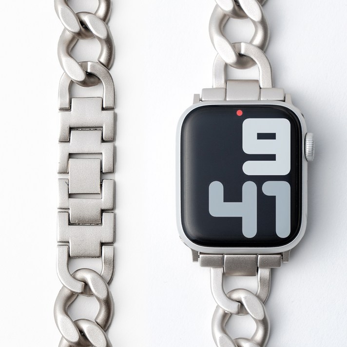 누아트 애플워치 호환 슬림 체인 메탈 밴드 스트랩 42  44  45  49 mm