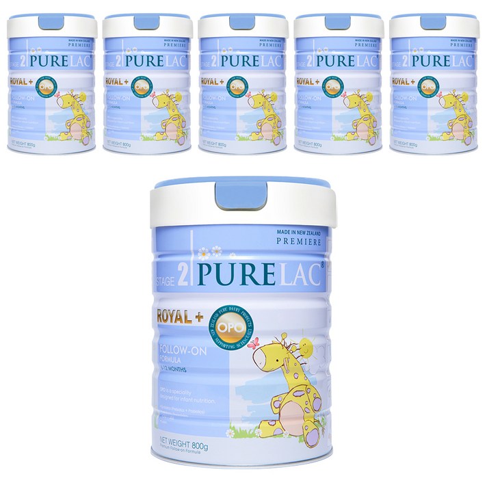 퓨어락 뉴질랜드 청정 프리미엄 분유 2단계, 800g, 6개