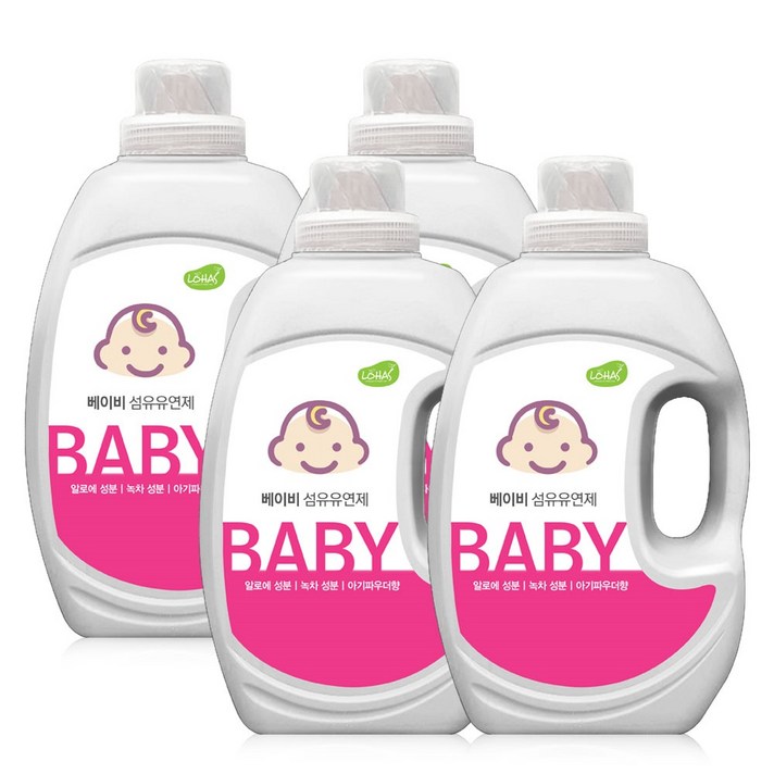 아토세이프 유아용 섬유유연제, 2L, 4개입