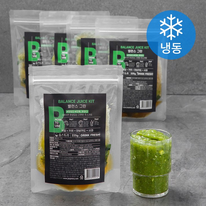 즙스토리 밸런스 그린 과일주스키트 225g (냉동), 5개