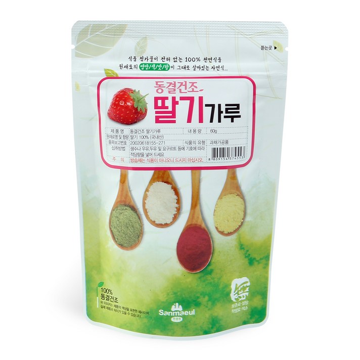 산마을 동결건조 딸기가루, 1개, 60g