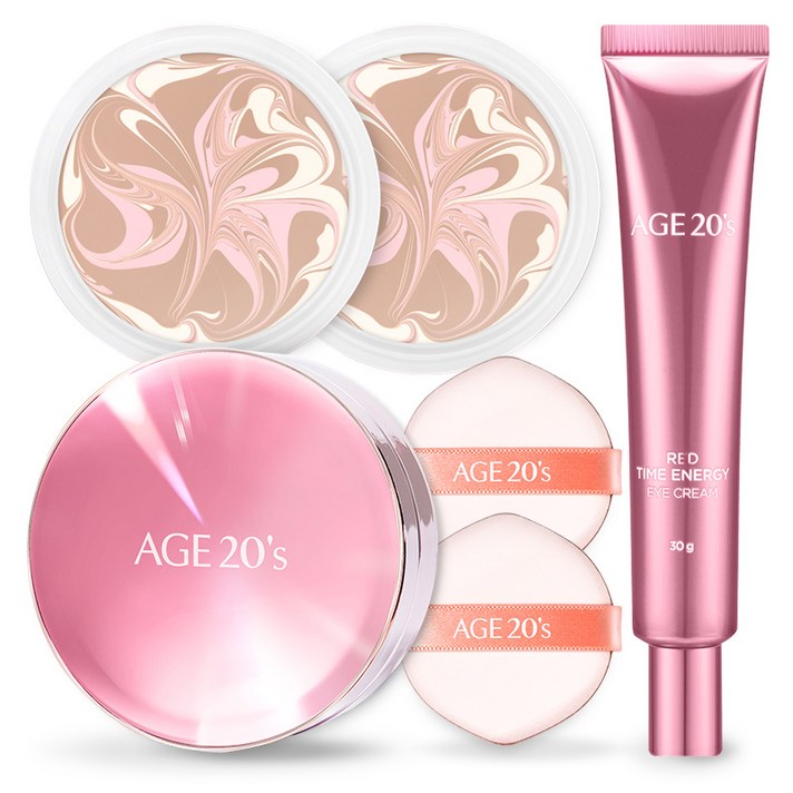 에이지투웨니스 에센스 래디언스 커버팩트 21호 본품 12.5g + 리필 12.5g + 아이크림 30g + 퍼프 2p, 1세트