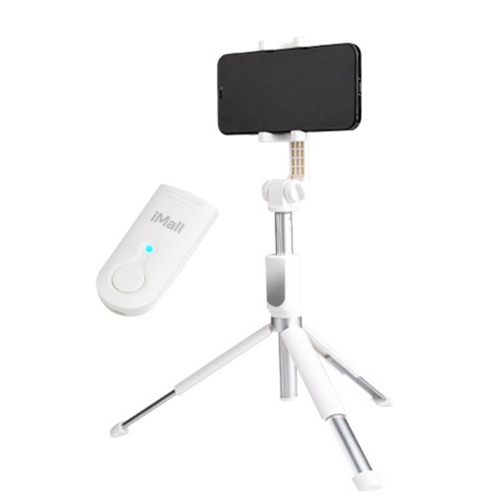 아이몰 만렙 셀각대 셀카봉 휴대폰 삼각대 + 블루투스 리모컨, WS-18002(화이트)