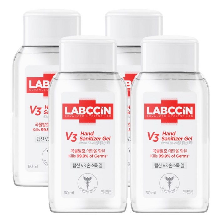 랩신 V3 새니타이저 겔 손소독제, 60ml, 4개