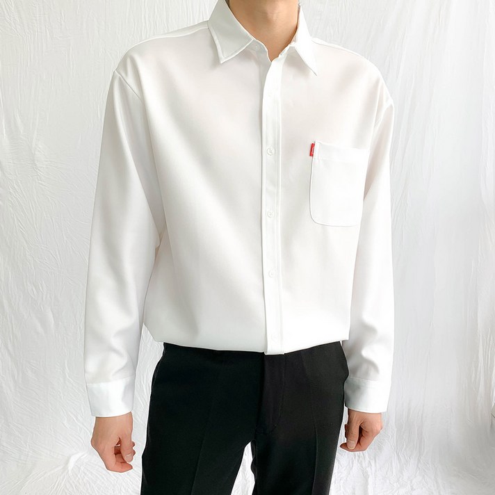 제이에이치스타일 남성용 리얼 무지 긴팔 셔츠