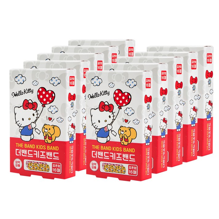 헬로키티 더밴드 아텍스 일회용 키즈밴드 표준형 16p x 2종, 16개, 10개