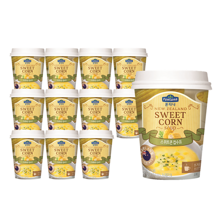 폰타나 뉴질랜드 스위트콘 분말 즉석컵 수프, 20g, 12개입
