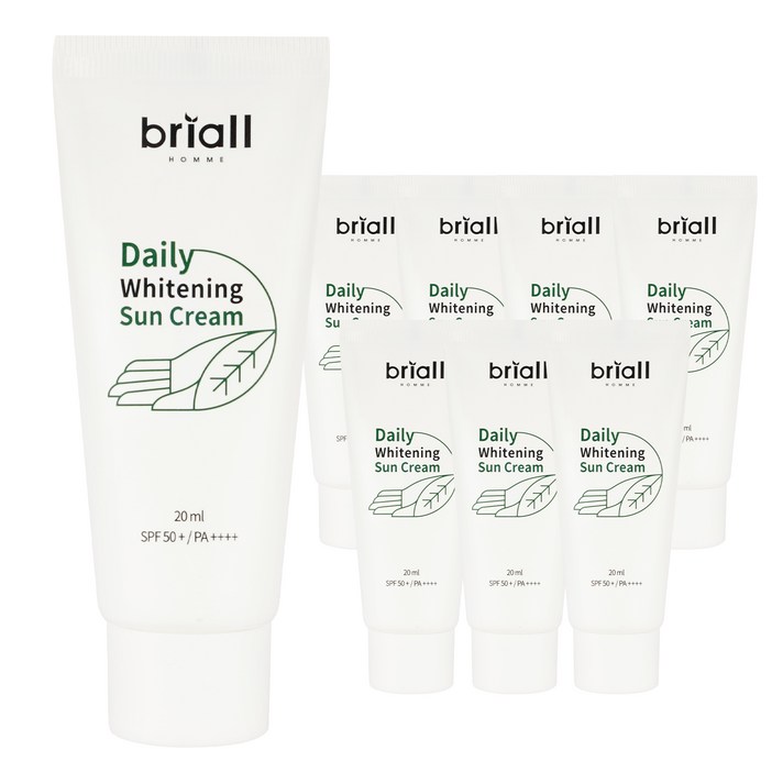 브리올옴므 남성용 데일리 화이트닝 선크림 SPF50+ PA++++, 20ml, 8개