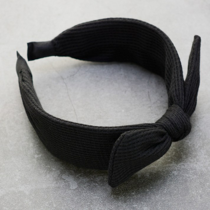 핸날 여아용 니트 리본 반다나