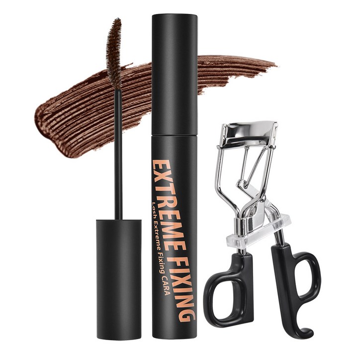 루나 래쉬 익스트림 픽싱 마스카라 + 컬 픽싱 뷰러 세트, 딥 브라운, 1세트
