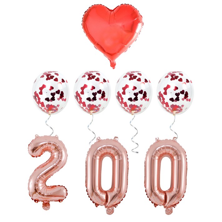 파티쇼 은박 200일 파티 기념일 풍선 세트