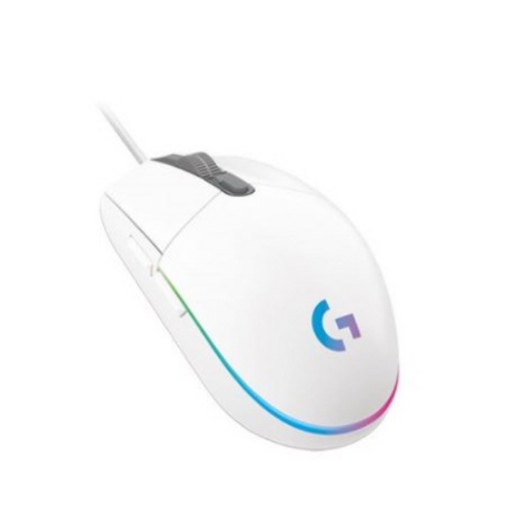 로지텍 G102 2세대 LIGHTSYNC 게이밍 유선 마우스 MU0054, 화이트