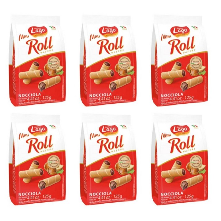 가스톤라고 미니롤 웨이퍼 헤이즐넛, 125g, 6개