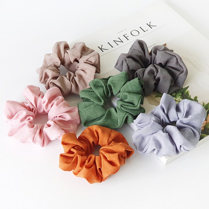 헤미쉬스타일 린넨 곱창밴드 6종 세트