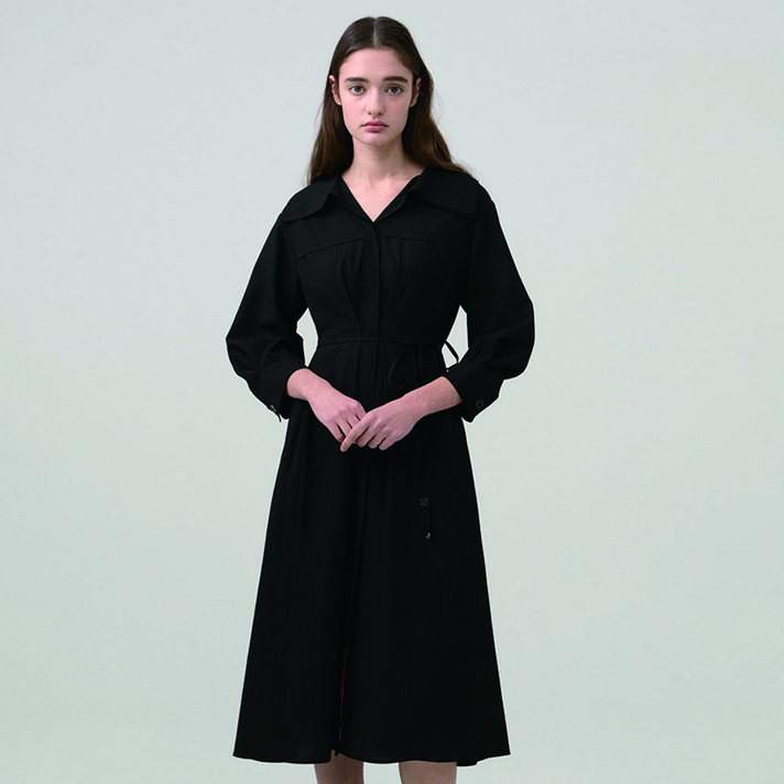 온앤온 여성용 셔츠형 플리츠 원피스