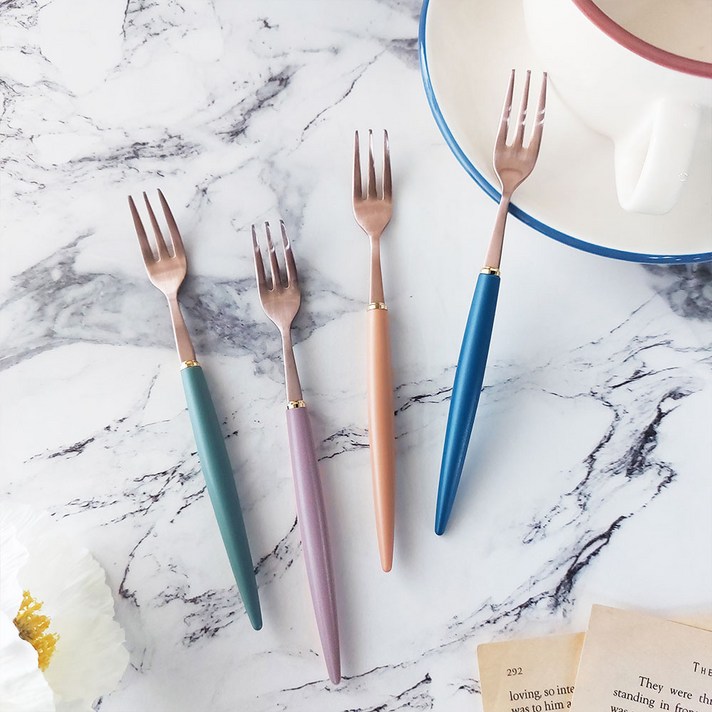 보겐 에펠 티포크 로즈골드 E 4종 세트, 1세트, 올리브, 다크핑크, 카라멜, 네이비