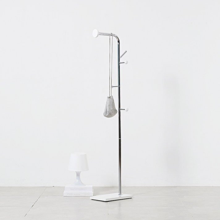  하우스레시피 바인 키 낮은 스탠드 행거, 크롬 