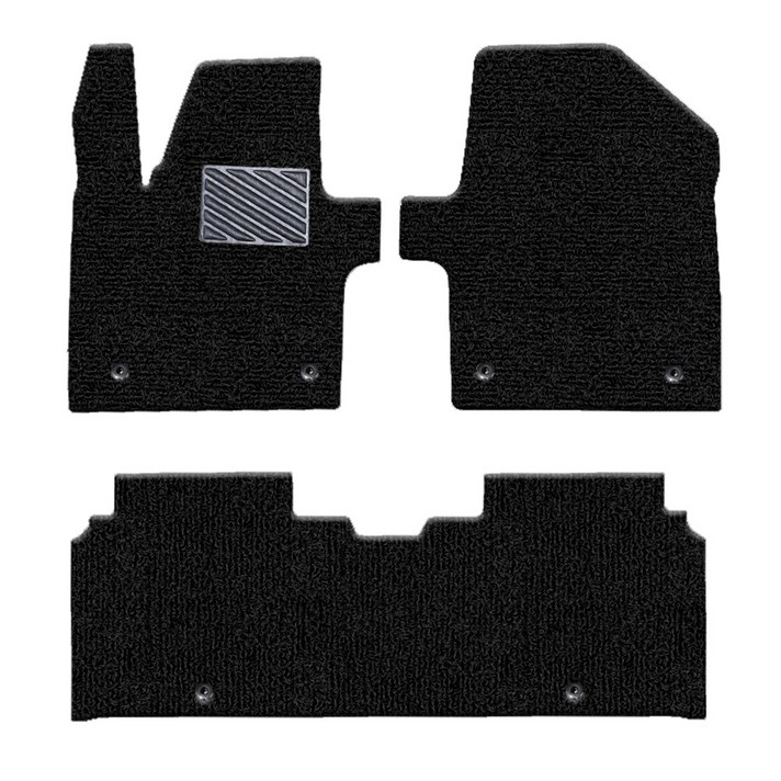 포시즌 자동차 코일매트 확장일체형 1 + 2열, 블랙, 기아 EV6 2021