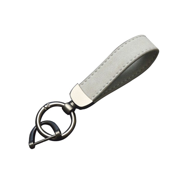 하마테 고급 스웨이드 가죽 자동차 키홀더, 그레이, 1개