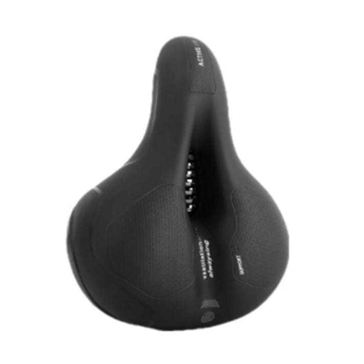 라르고 푹신한 메모리폼 무통증 젤 쿠션 자전거 안장 반사스티커형, 블랙, 1개