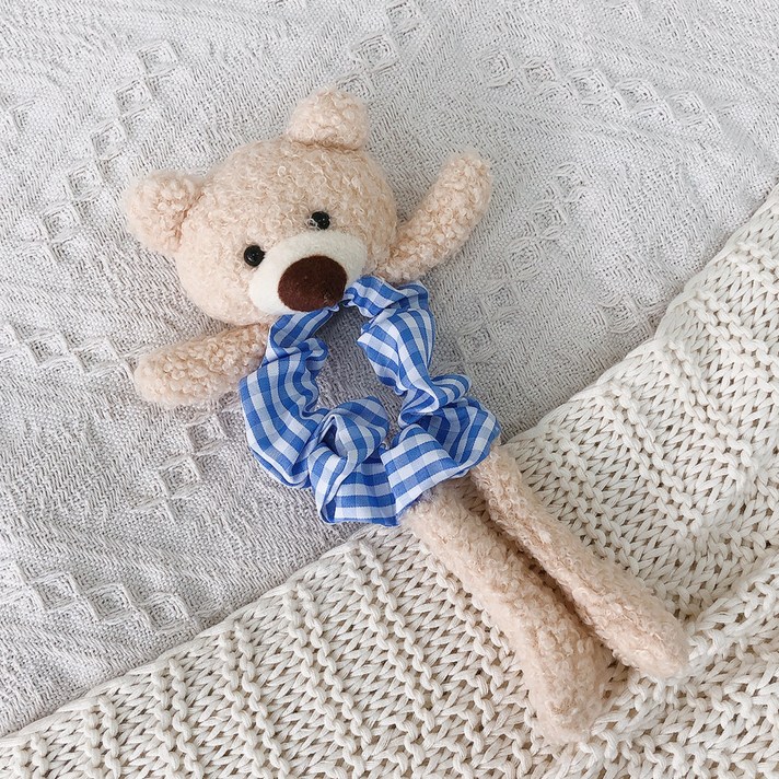 메르시밴드 아동용 곰인형 헤어곱창 머리끈