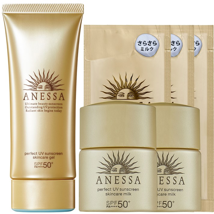 아넷사 퍼펙트 UV 선스크린 스킨케어 젤 A 90g 세트, 1세트
