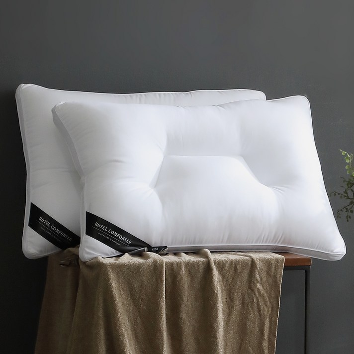 아토앤알로 블랙라벨 알러지케어 항균 호텔용 마이크로화이바 경추 베개솜, 화이트, 2개